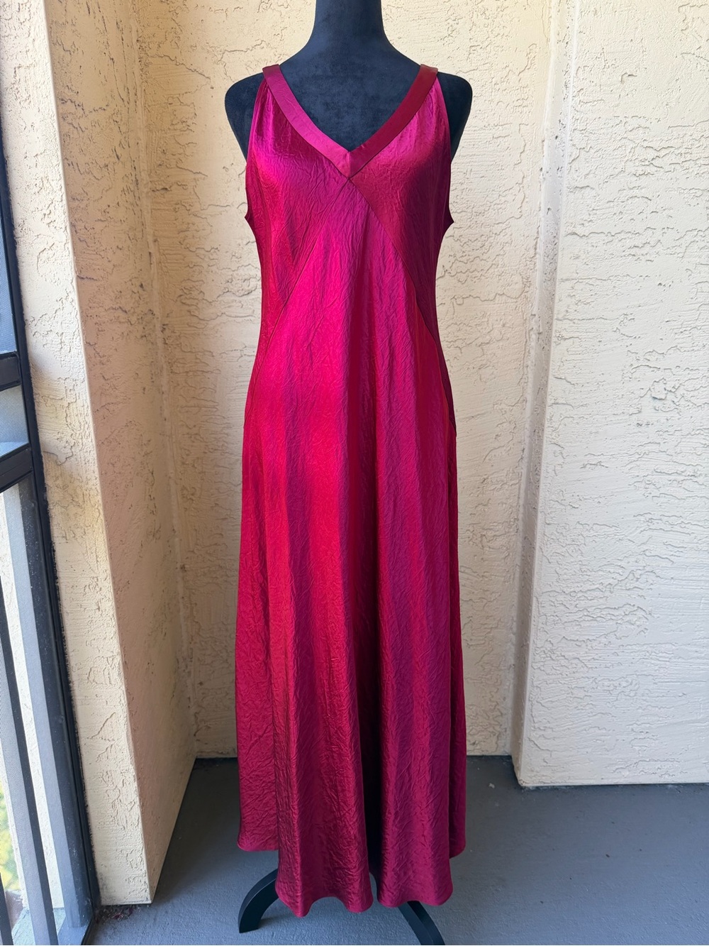 Eileen Fisher Ruby Textured Satin Slip Dress Sz M Occasion Feminine NWT - Picture 2 of 10